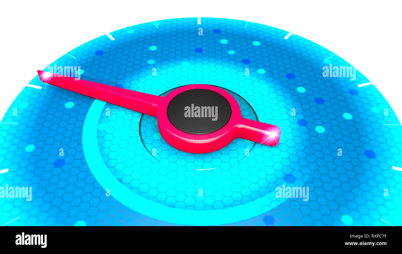 Red Power Indicator On Blue Pressure Gauge Speed Performance From Minimum To Maximum Temperature Pressure Force 3d Rendering Stock Photo Alamy