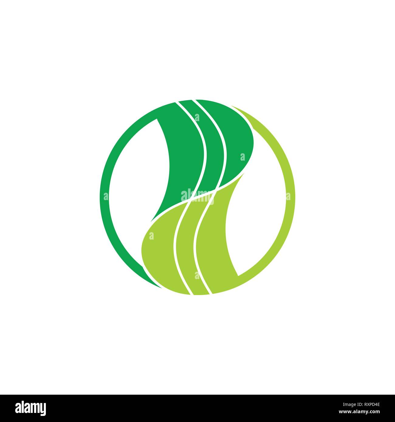 linked stripes leaf logo vector Stock Vector
