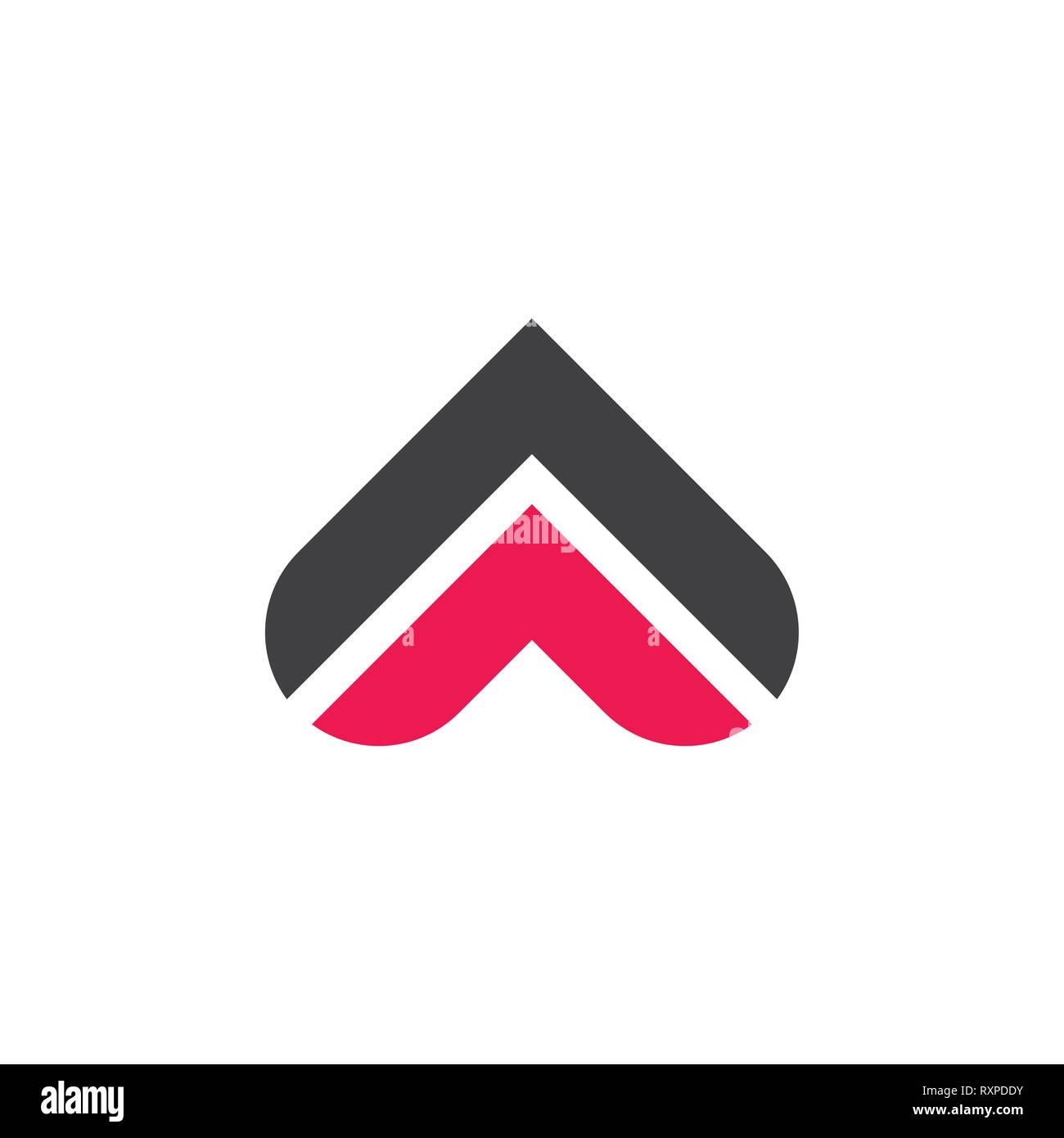 stripes arrows up simple geometric logo vector Stock Vector