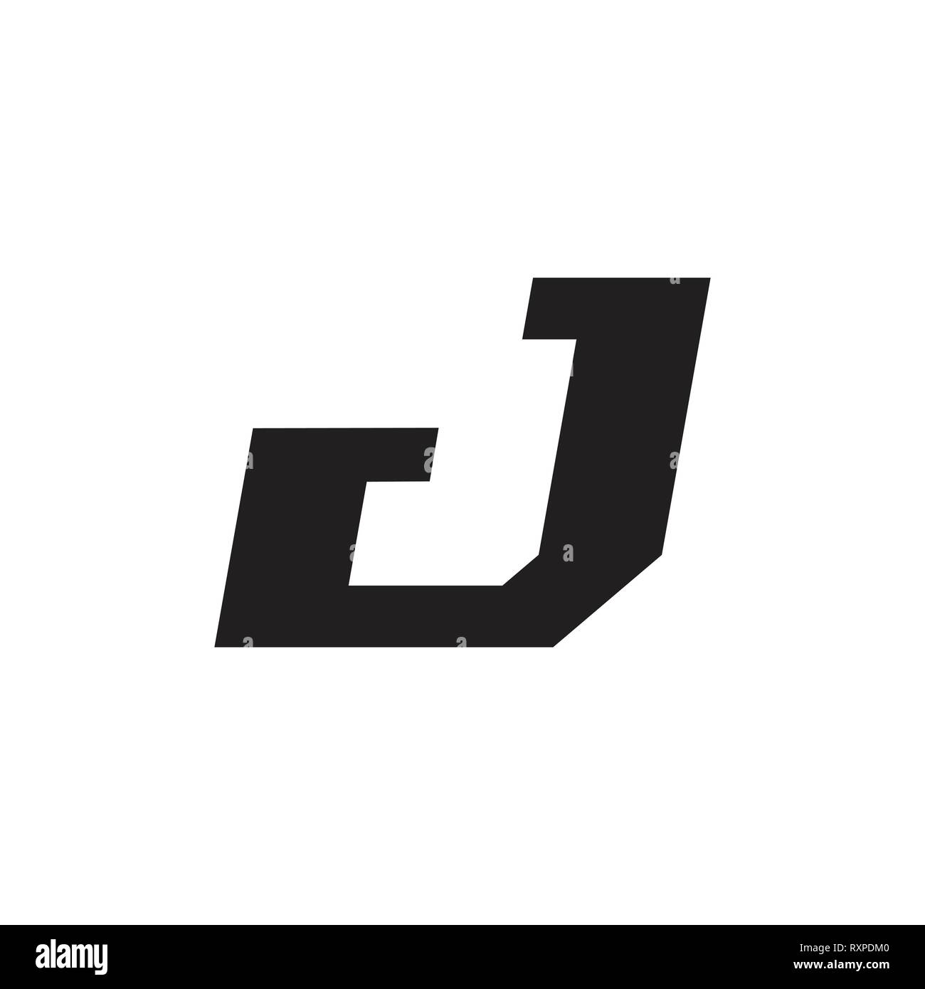 abstract letter dj simple geometric logo Stock Vector