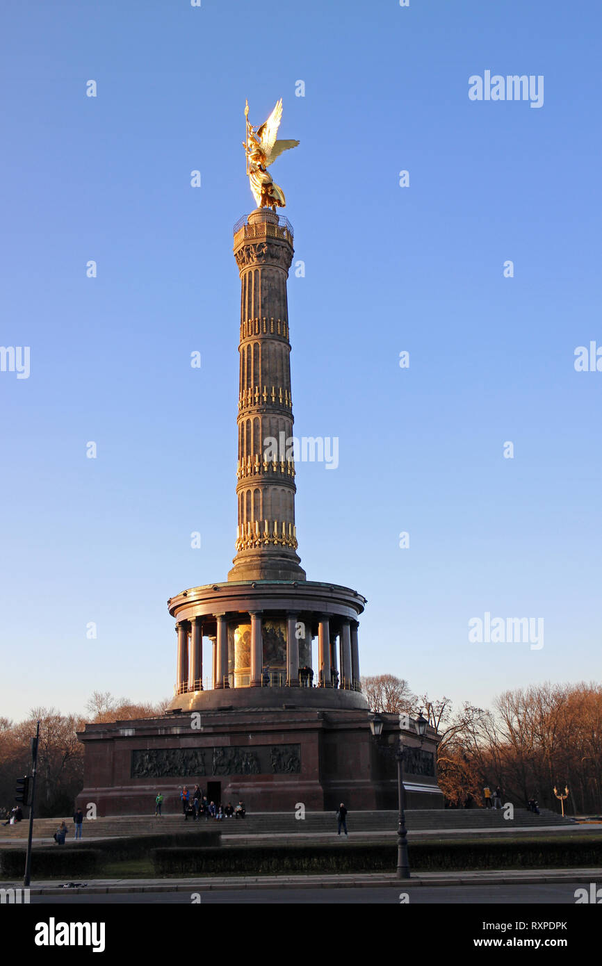 The Victory column and statue of Victoria Goddess of victory, Berlin