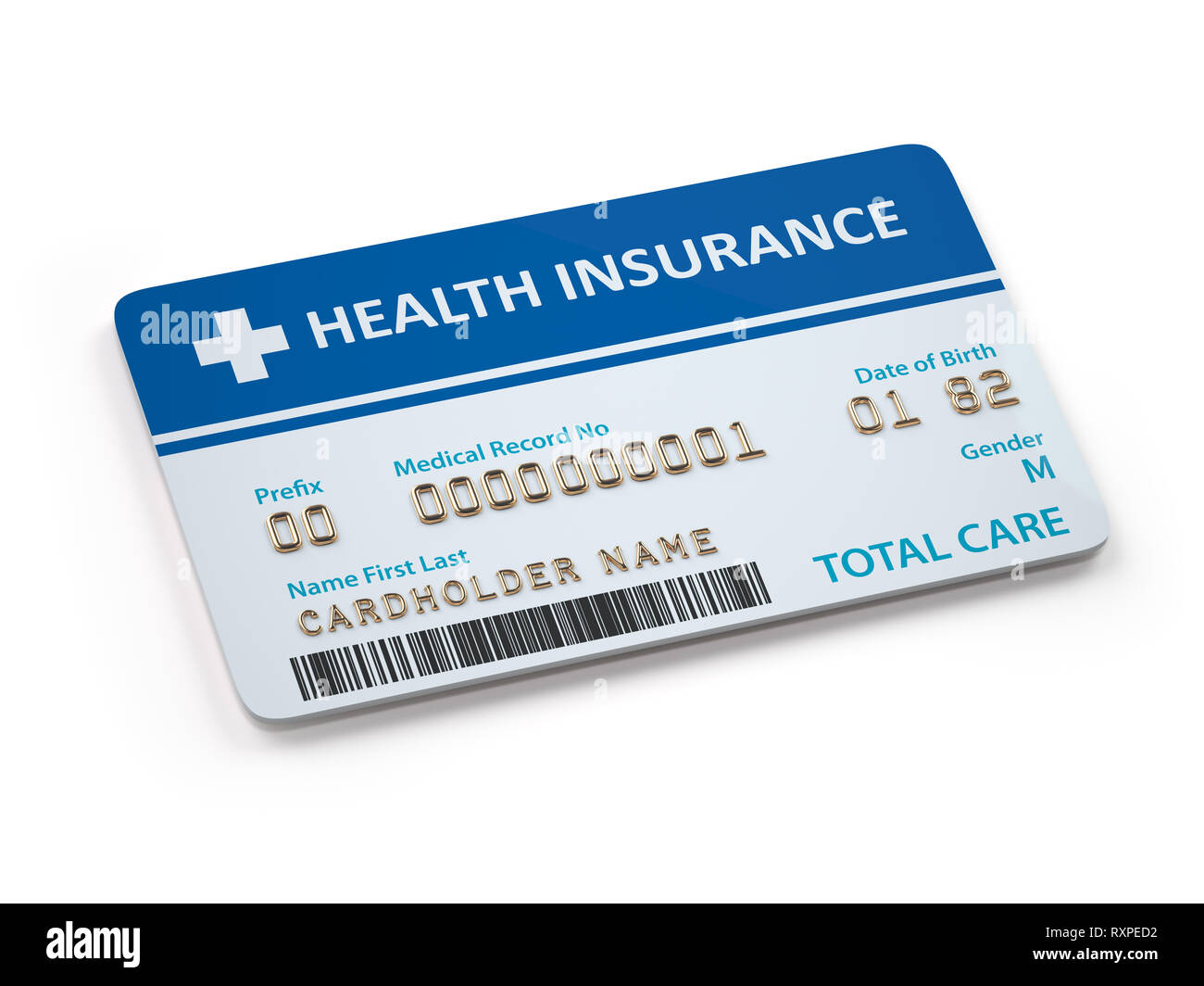 Health Insurance cards total and dental care Isolated on white
