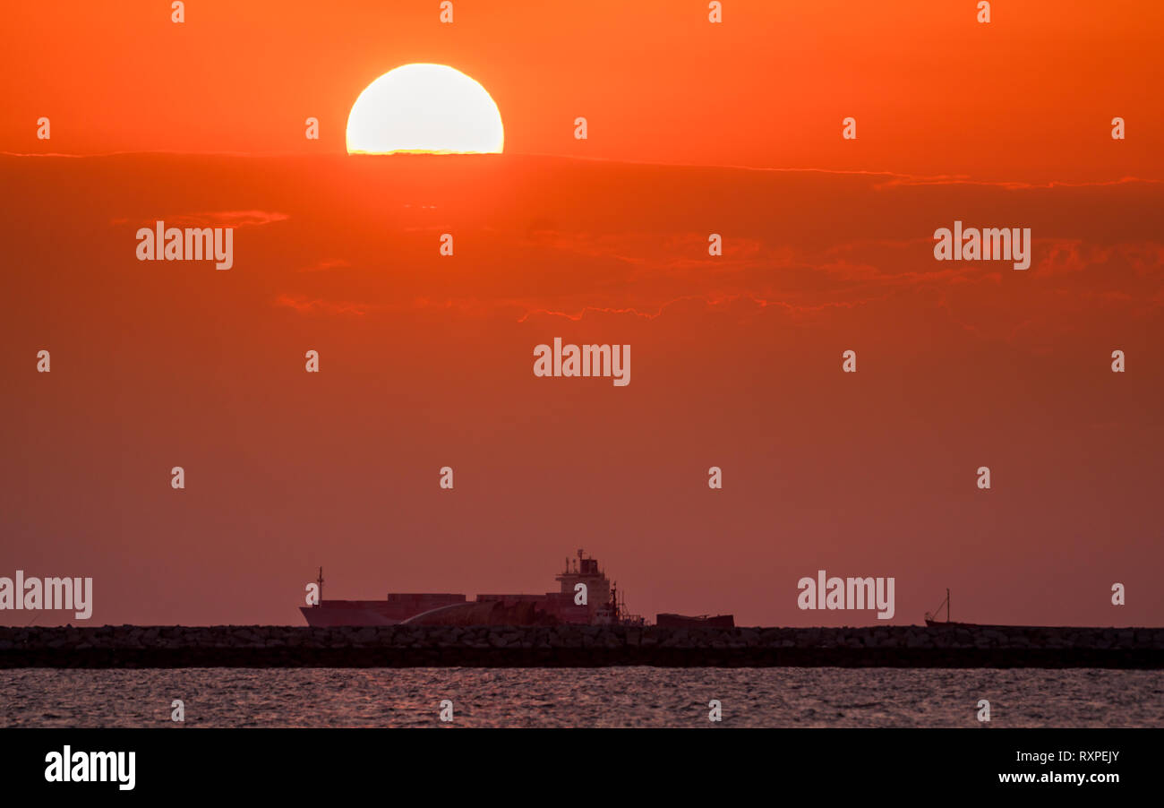 summer sunset over the sea Stock Photo