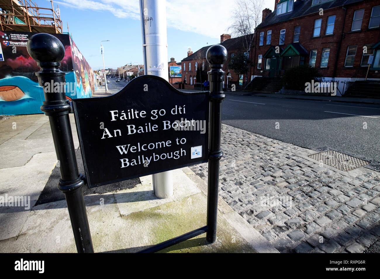 welcome to ballybough roadsigns Dublin Republic of Ireland europe Stock Photo