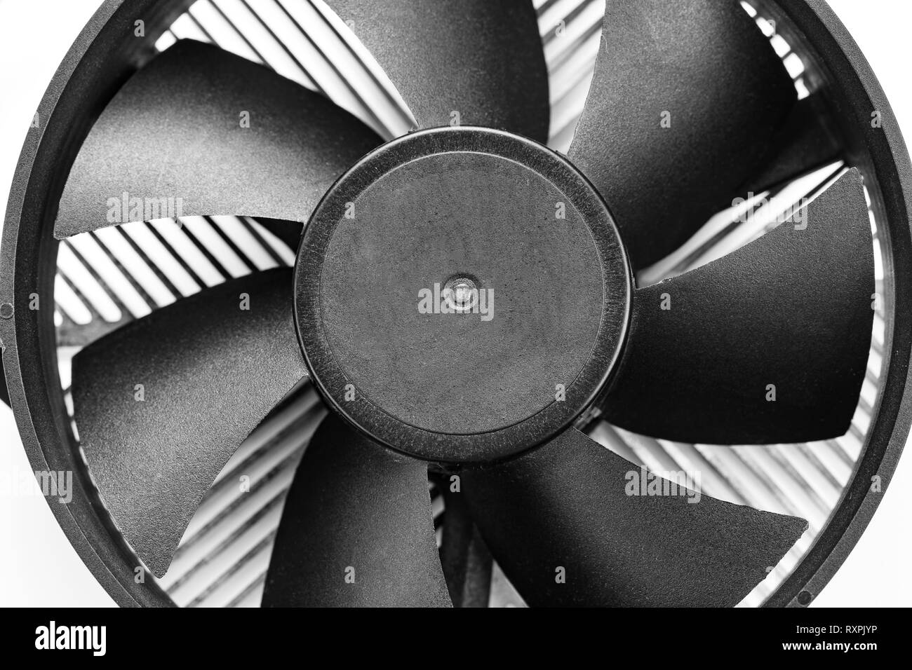 Fan blades of computer processor cooler. Closeup view Stock Photo Alamy