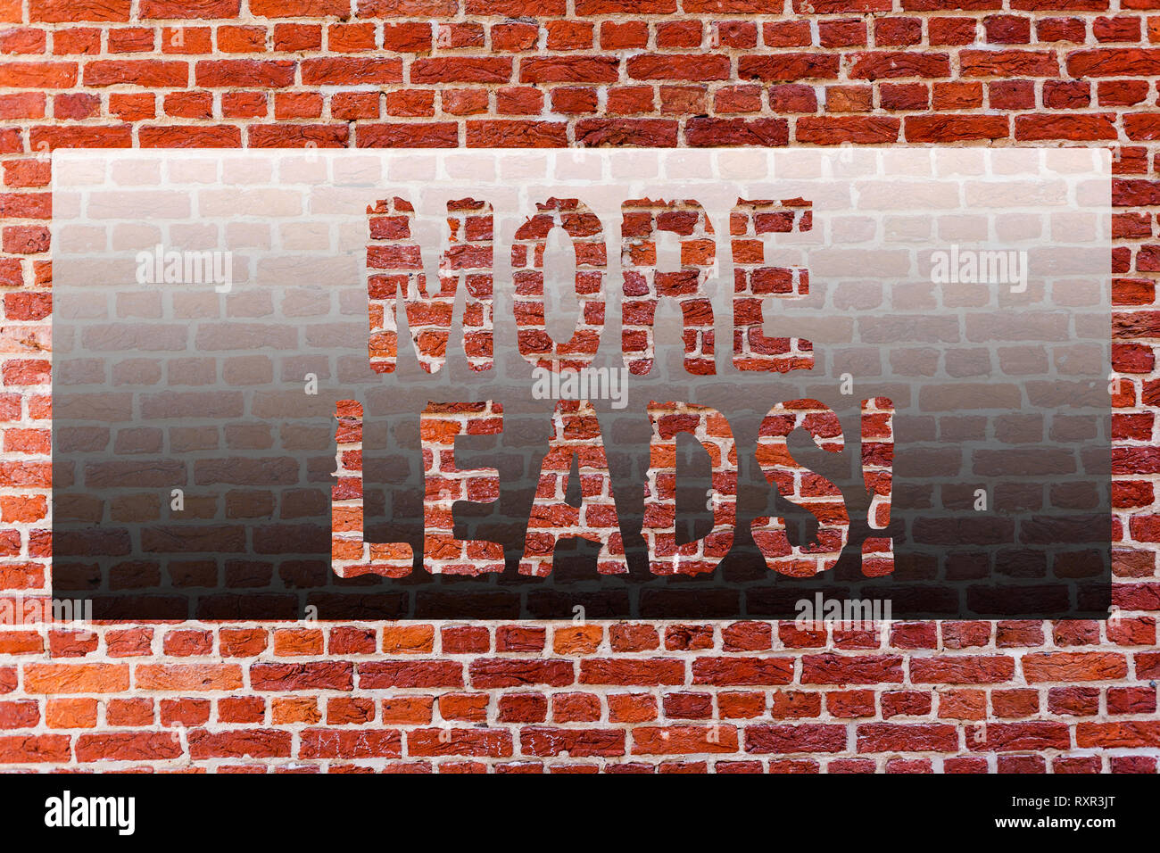 Word Writing Text More Leads Business Photo Showcasing Give Additional Potential Clients Customers Brick Wall Art Like Graffiti Motivational Call Wri Stock Photo Alamy