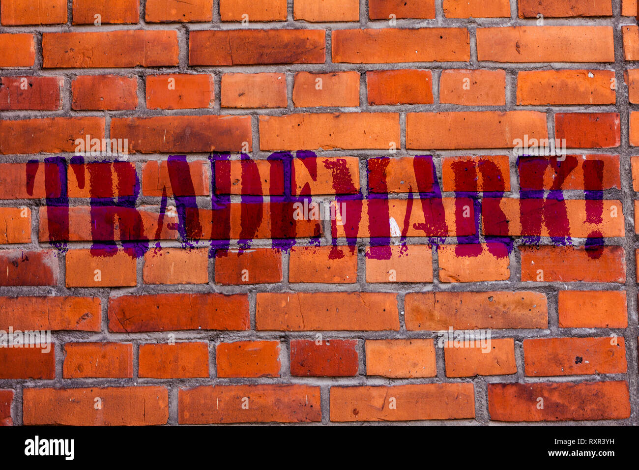 Text sign showing Trademark. Business photo text Legally registered ...