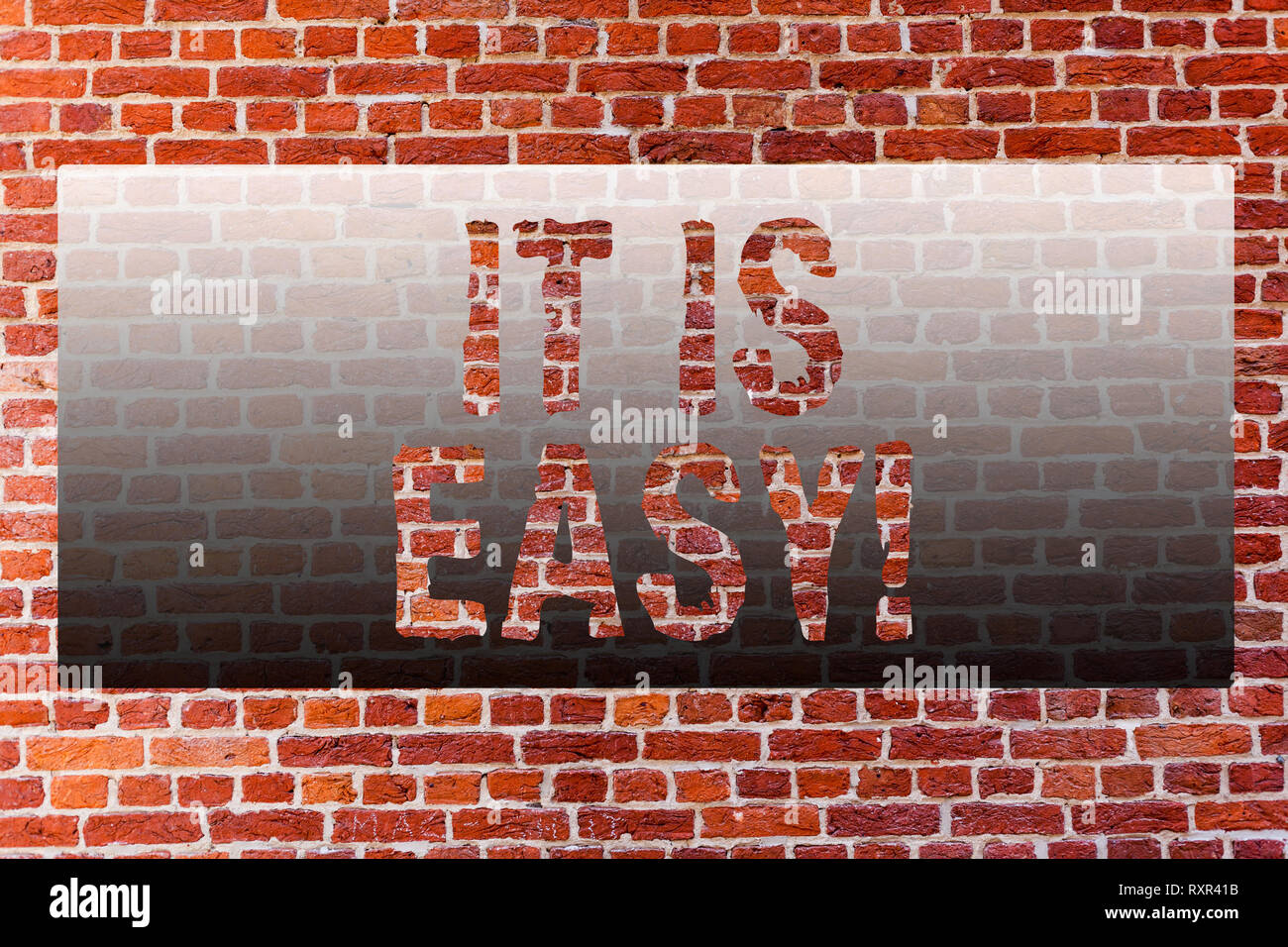 Word Writing Text It Is Easy Business Photo Showcasing Clear Simple Not Complicated Basic Effortless Brick Wall Art Like Graffiti Motivational Call W Stock Photo Alamy