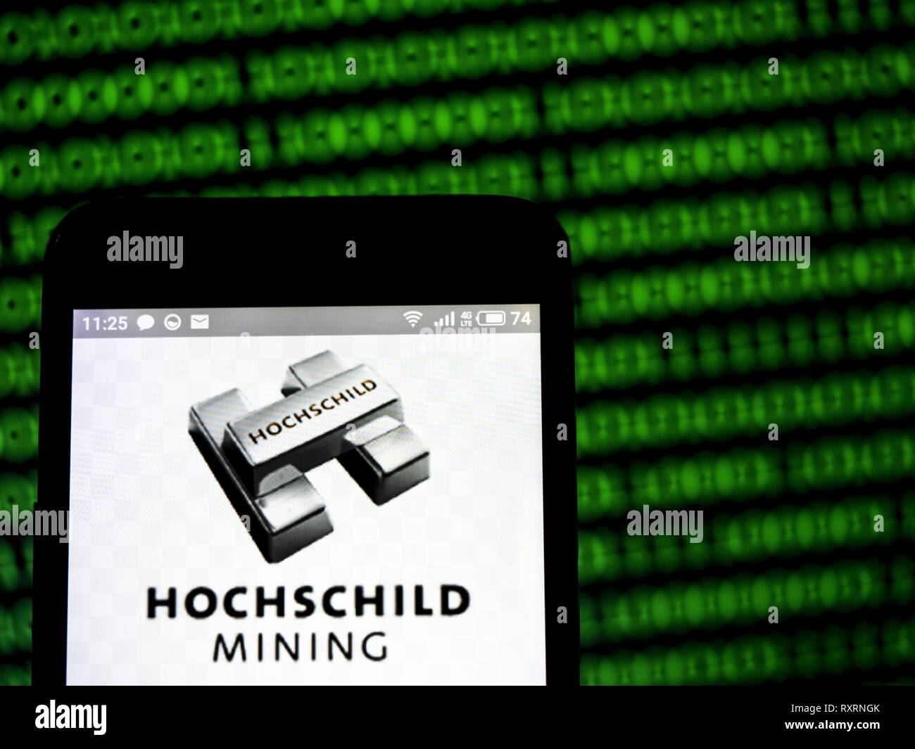 Smartphone with Logo of British-Peruvian Company Hochschild Mining Plc on  Screen in Front of Website. Editorial Stock Photo - Image of computer,  mining: 256781688, image size:1300x1065