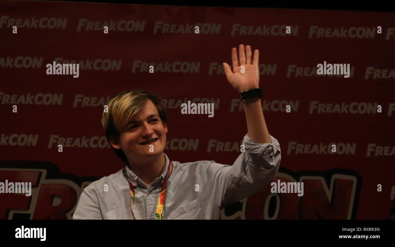 March 10, 2019 - 10 march 2019 (Malaga ) Jack Glesson the actor who has played Joffrey Baratheon in the HBO series Game of Thrones, and is the guest international actor in the third edition of FreakCon. FreakCon is an international event dedicated to celebrate popular culture in all its extensions: TV series, manga, comics, animation, film, fantasy literature, role playing, table games, science fiction and video games. This festival, which takes place on 9 and 10 March 2019 at the Palace of Congresses and Fairs of Malaga, was born with the purpose of becoming a meeting point for creators, arti Stock Photo