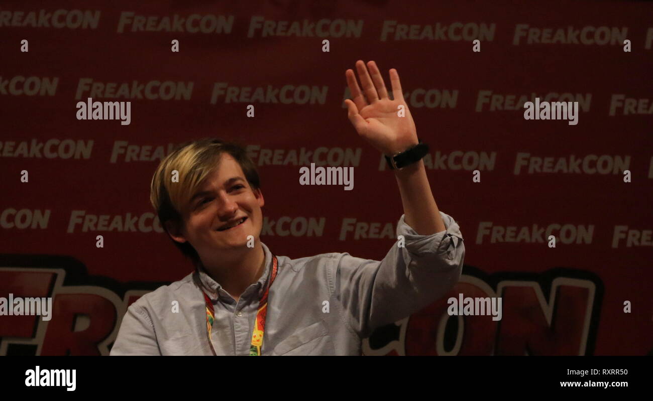 March 10, 2019 - 10 march 2019 (Malaga ) Jack Glesson the actor who has played Joffrey Baratheon in the HBO series Game of Thrones, and is the guest international actor in the third edition of FreakCon. FreakCon is an international event dedicated to celebrate popular culture in all its extensions: TV series, manga, comics, animation, film, fantasy literature, role playing, table games, science fiction and video games. This festival, which takes place on 9 and 10 March 2019 at the Palace of Congresses and Fairs of Malaga, was born with the purpose of becoming a meeting point for creators, arti Stock Photo