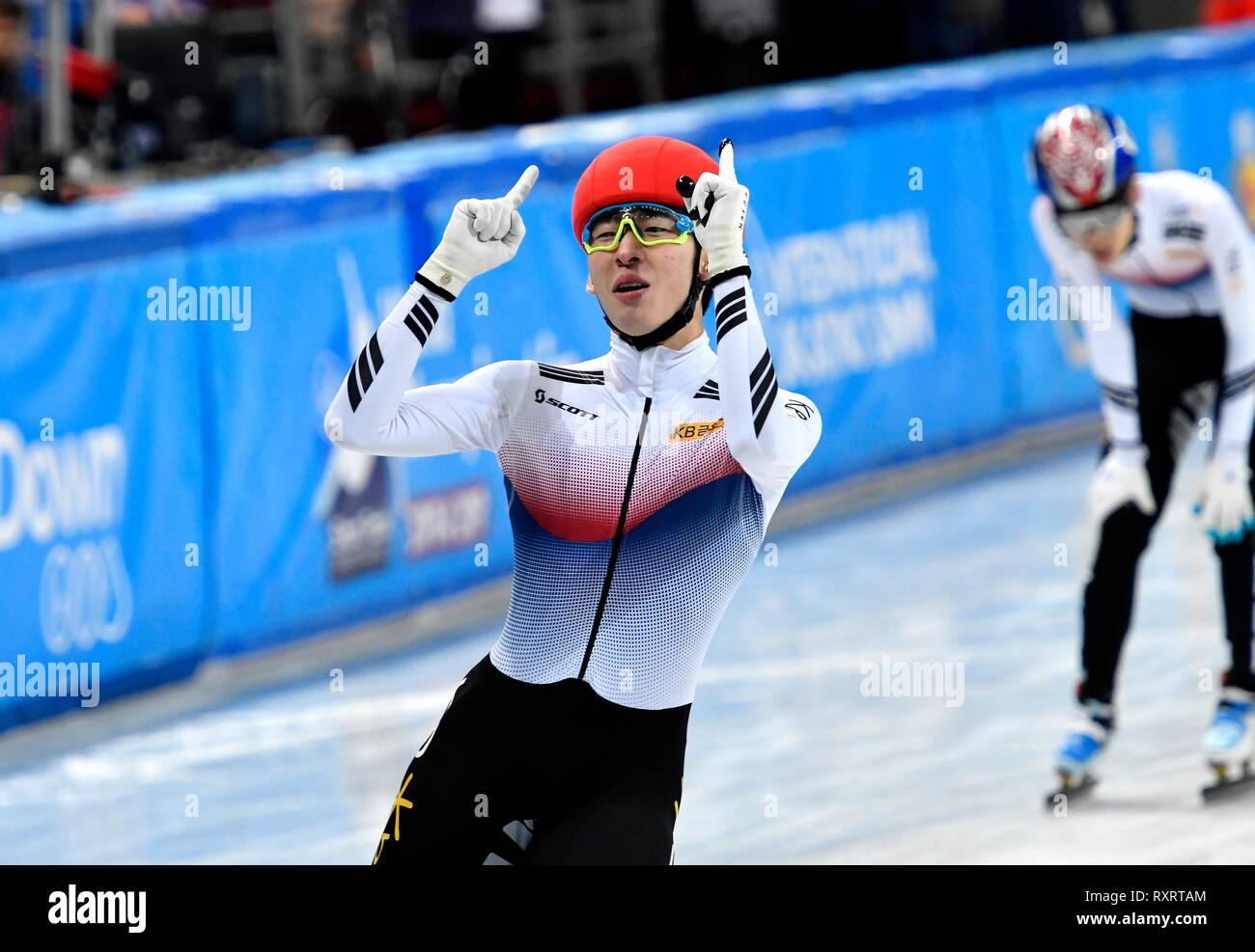 ISU Short Track World Championships on March 10 2019 at the Arena Armeec in Sofia, Bulgaria. Hyo Jun LIM (KOR) wins the Superfinal. Credit: Soenar Chamid/SCS/AFLO/Alamy Live News Stock Photo