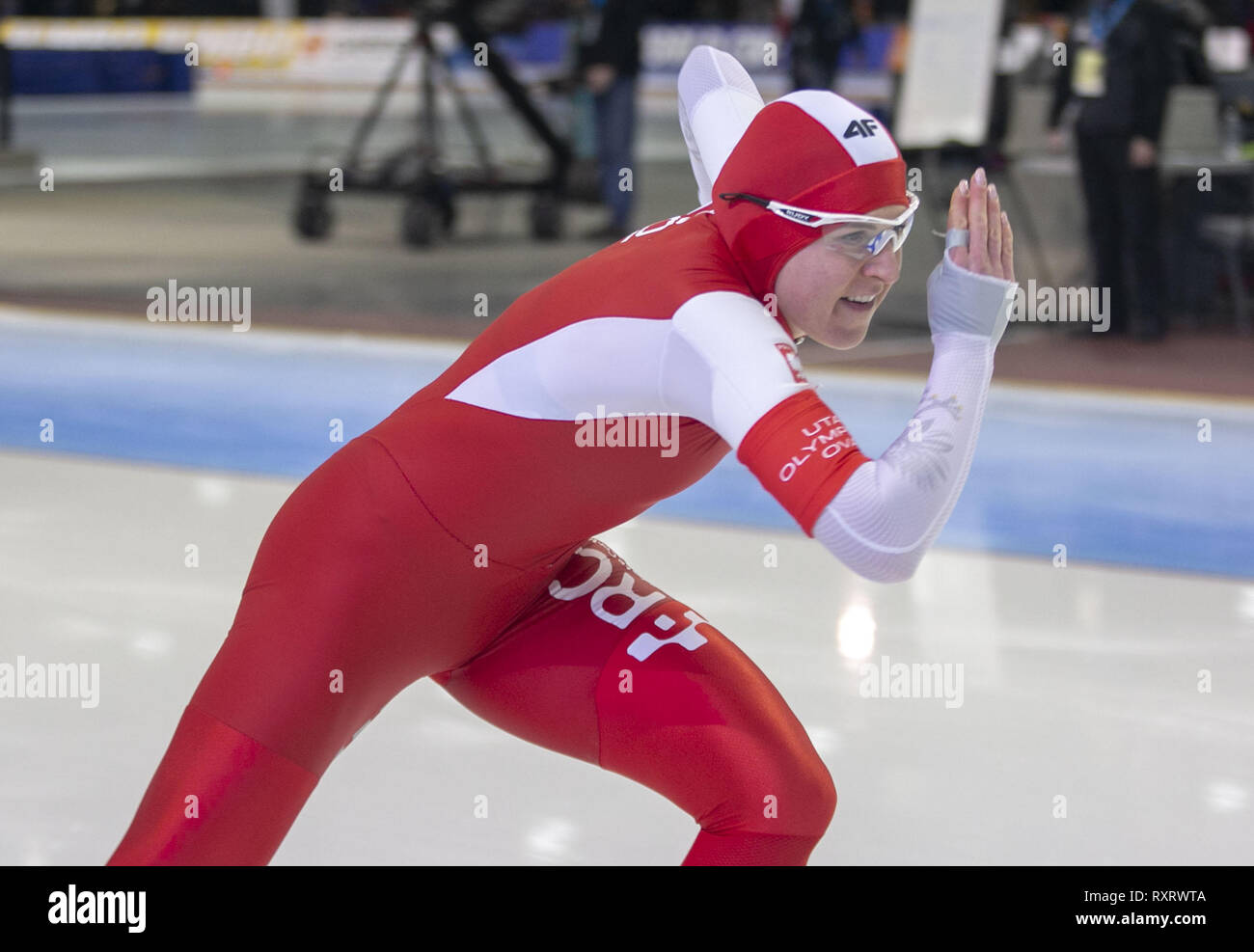 Salt Lake City, Utah, USA. 9th Mar, 2019. Natalia Czerwonka competes in the ladies 1000m speed Salt Lake City, Utah, USA. 9th Mar, 2019. Natalia Czerwonka competes in the ladies 1000m speed