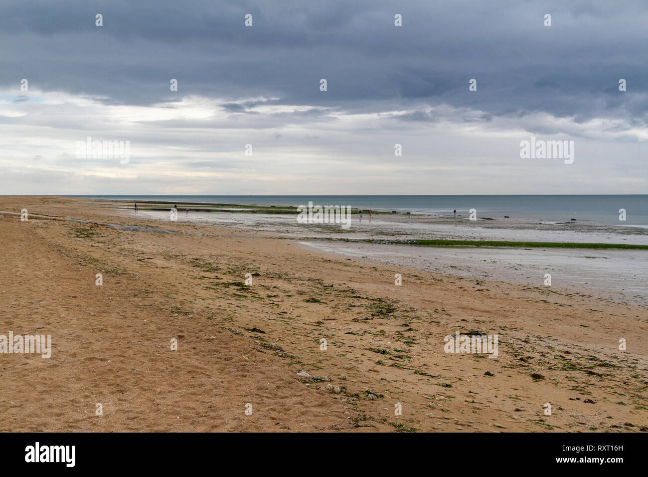 Looking over the Sword Beach area of the D-Day landings at Luc-sur-Mer, Normandy, France (looking approx NW). Stock Photo