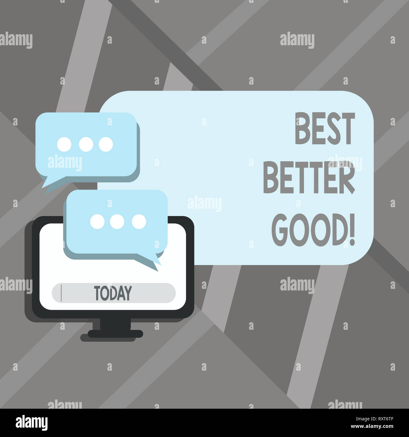 Word writing text Best Better Good. Business photo showcasing improve ...