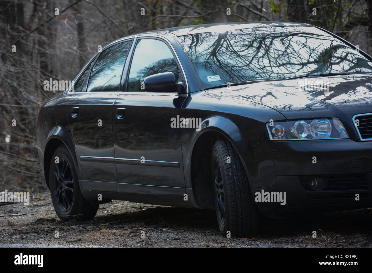 Audi A4 B6 (front light Stock Photo Alamy