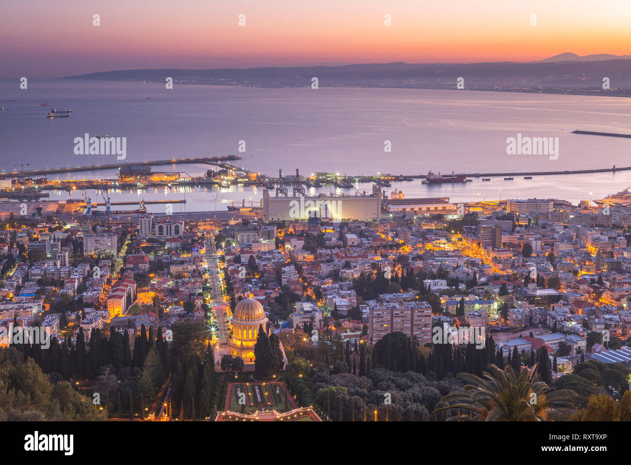 Hanging Gardens Of Haifa Terraces Of Bahai Faith Stock Photo