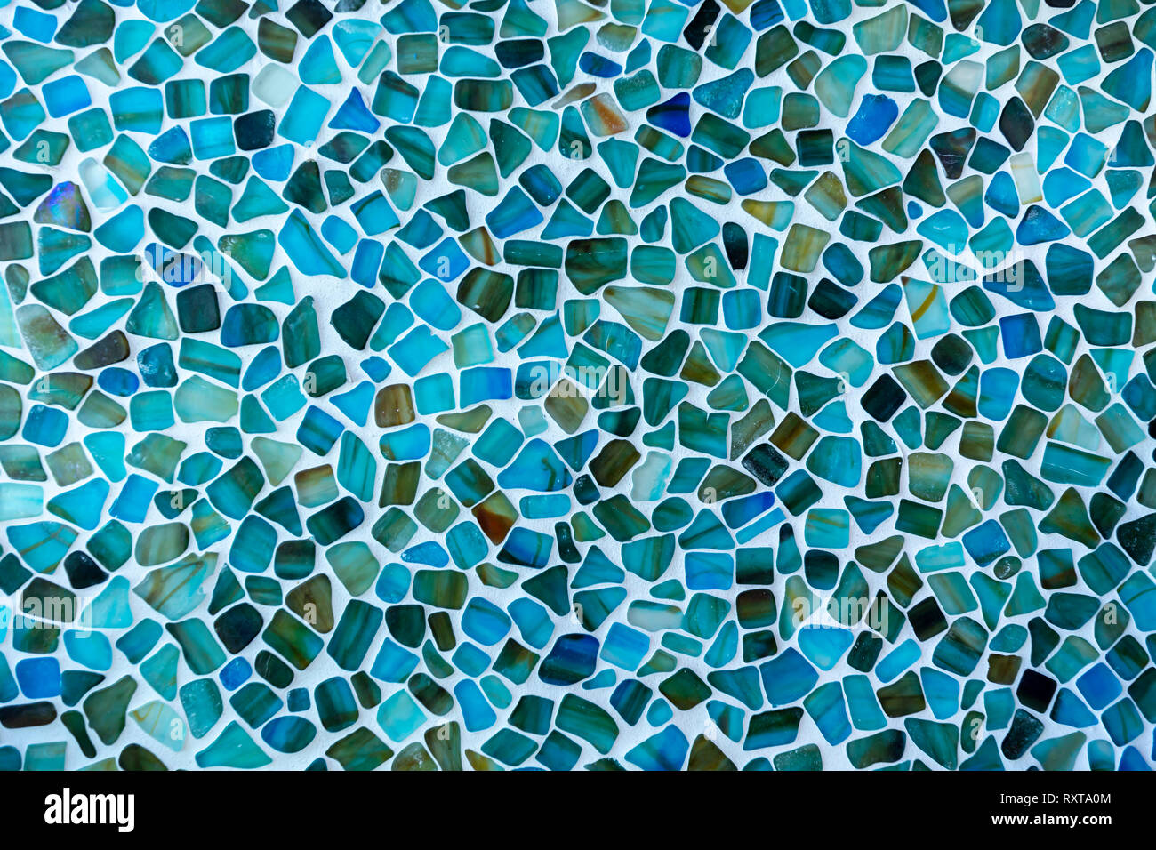 Abstract glass tile mosaic wall background Stock Photo