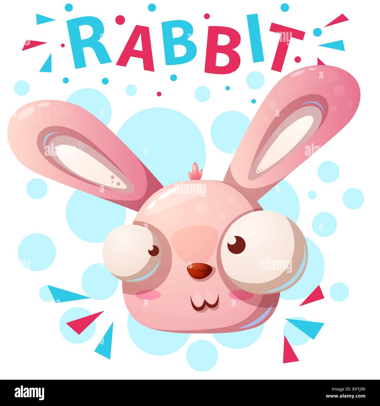 Cute rabbit characters - cartoon illustration. Stock Vector