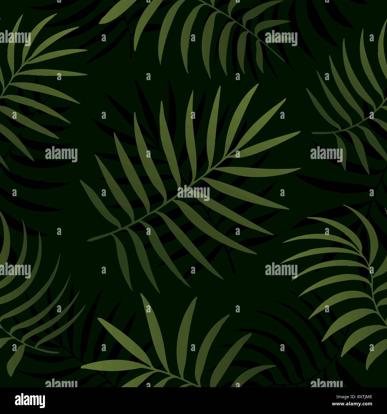 Tropical palm leaves, jungle leaves seamless vector floral pattern ...