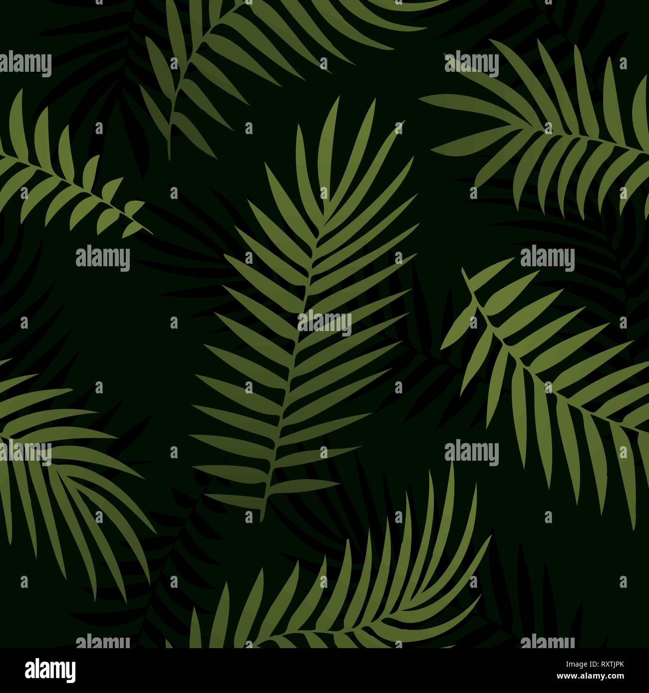 Tropical palm leaves, jungle leaves seamless vector floral pattern ...