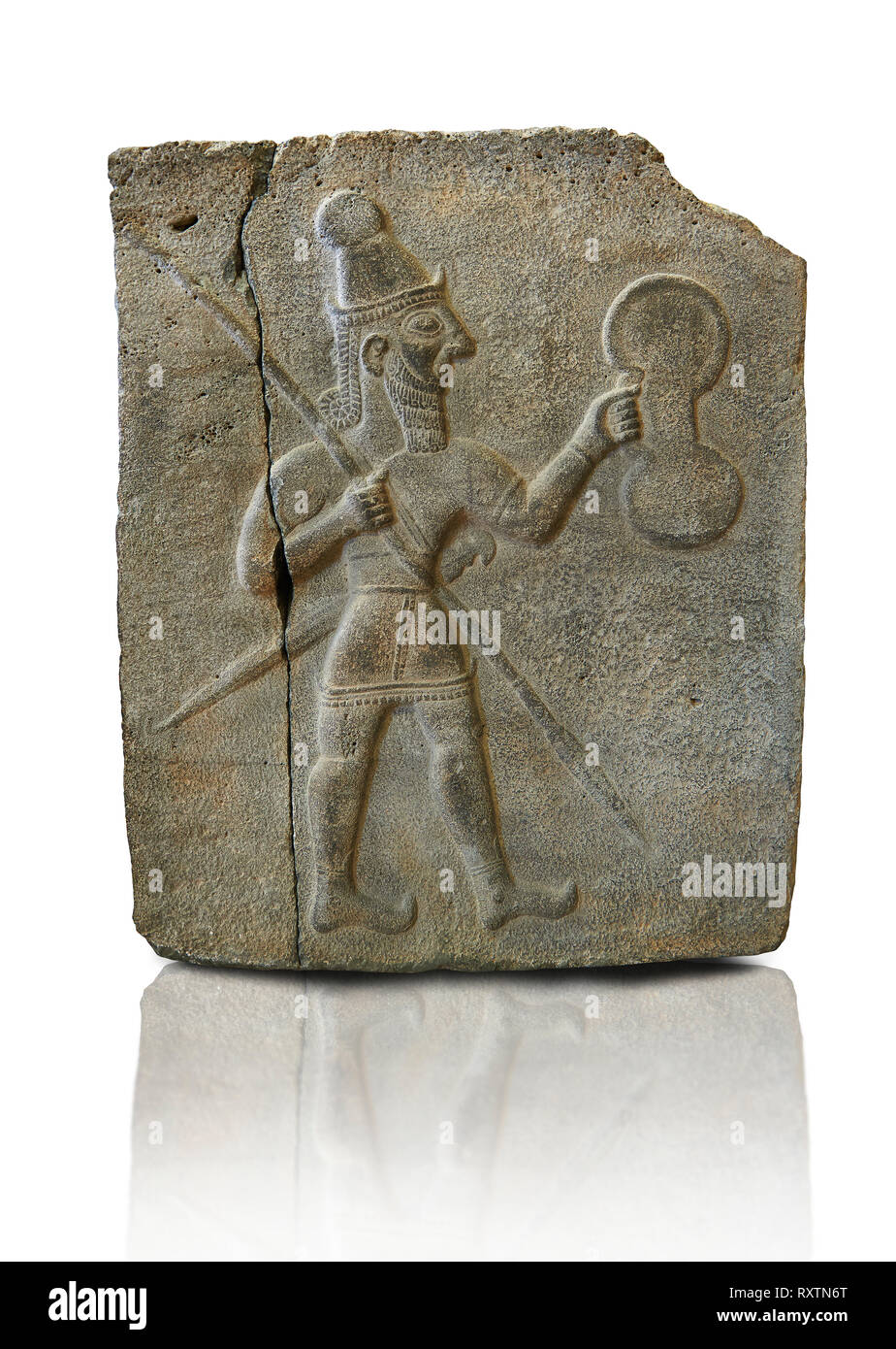 10th - 8th century BC stone Neo-Hittite/ Aramaean Orthostats from the city of Sam'al (Hittite: Yadiya) near Zincirli Höyük in the Anti-Taurus Mountain Stock Photo