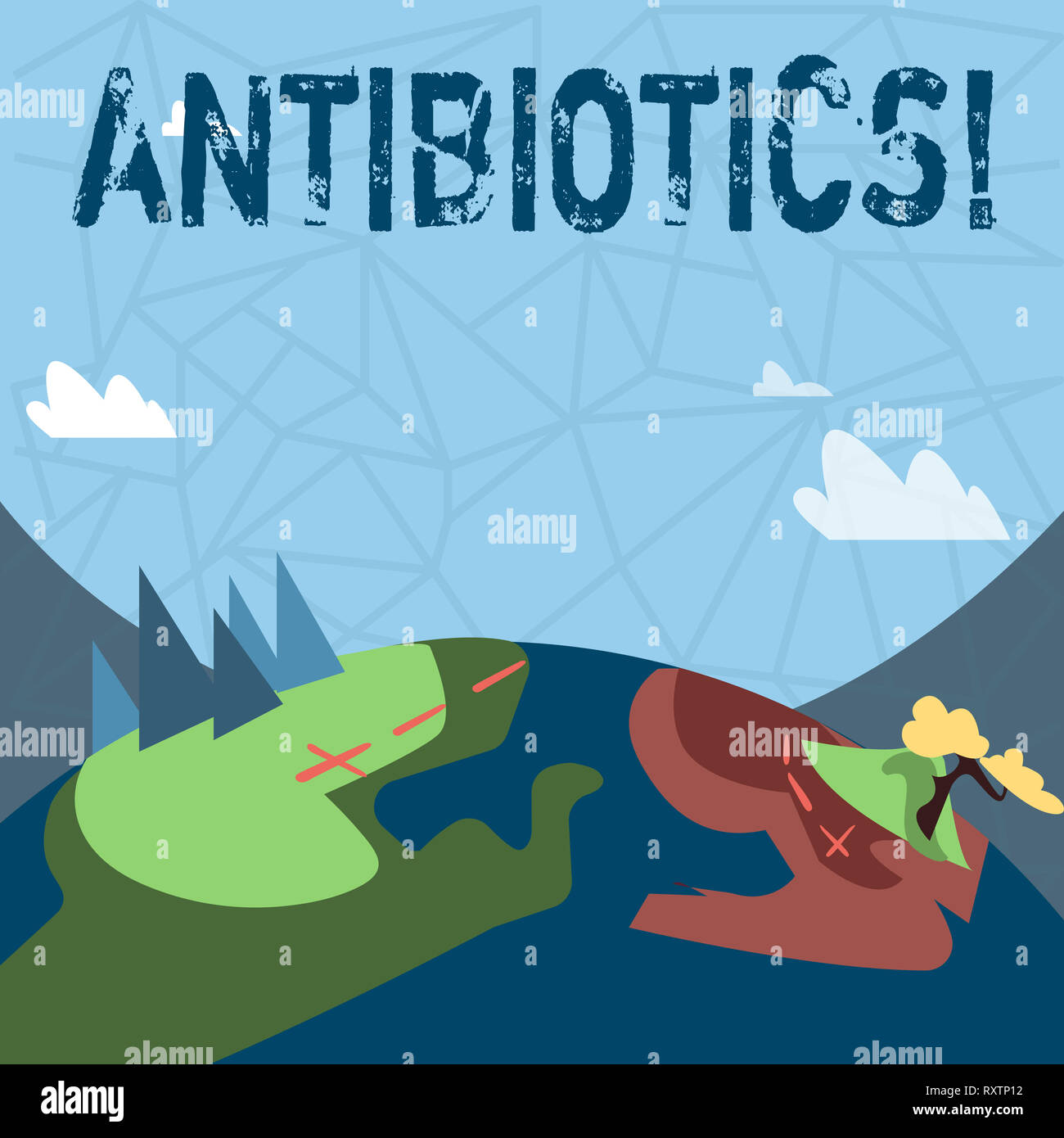 Writing note showing Antibiotics. Business concept for Antibacterial