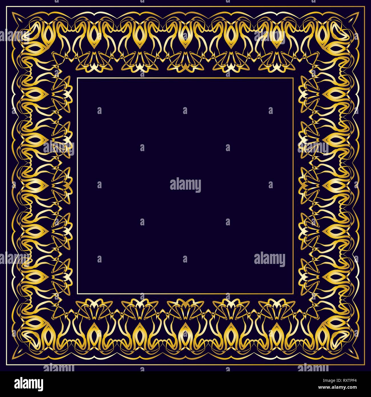 Vintage frame in retro style. Stylish design Stock Vector