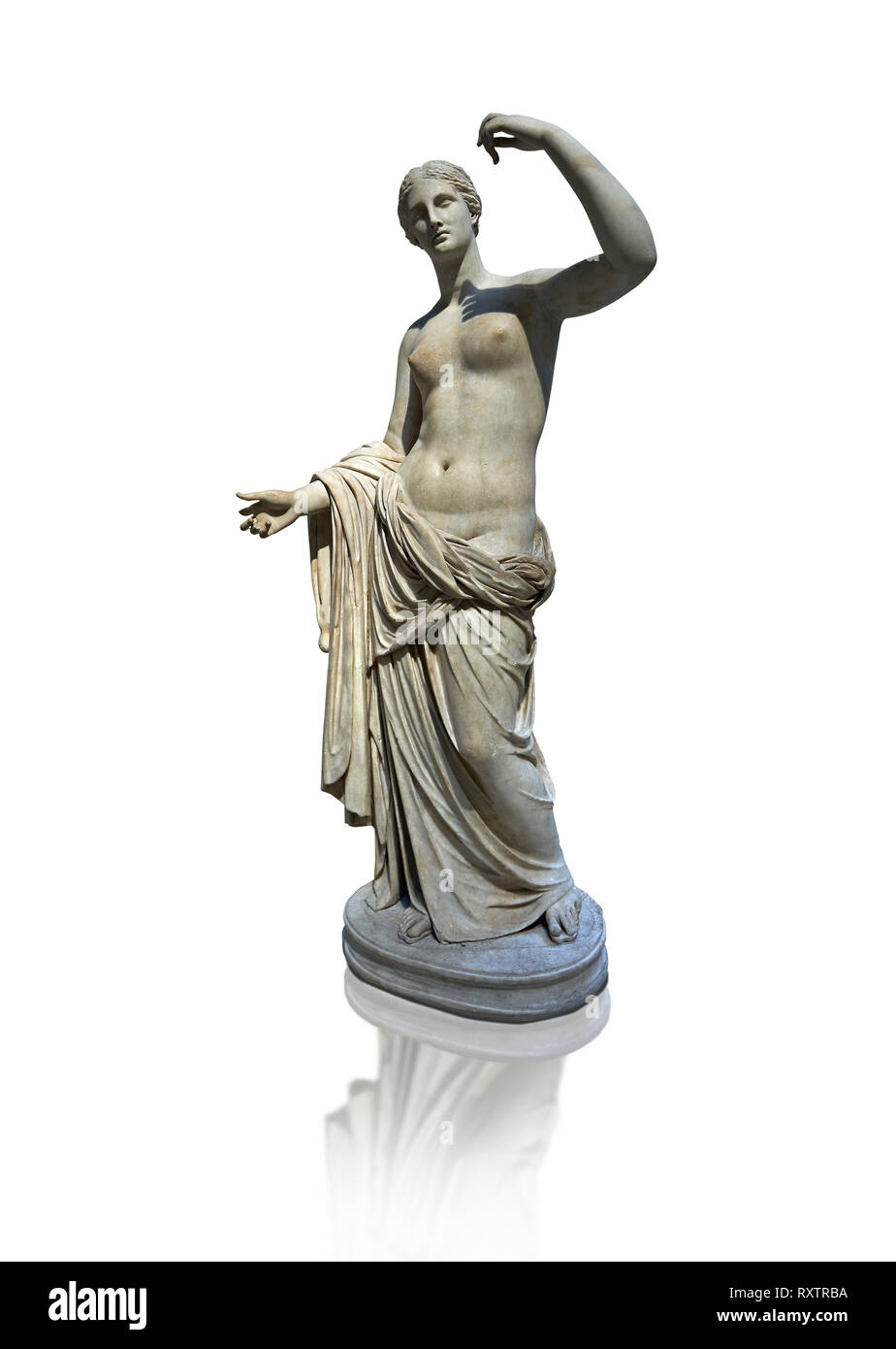 Statue of Venus, 1st 2nd century Roman. This Roman sculpture retains elements of a lost 4th century BC Aphrodite of Cnidos sculpture by Athenian sculp Stock Photo