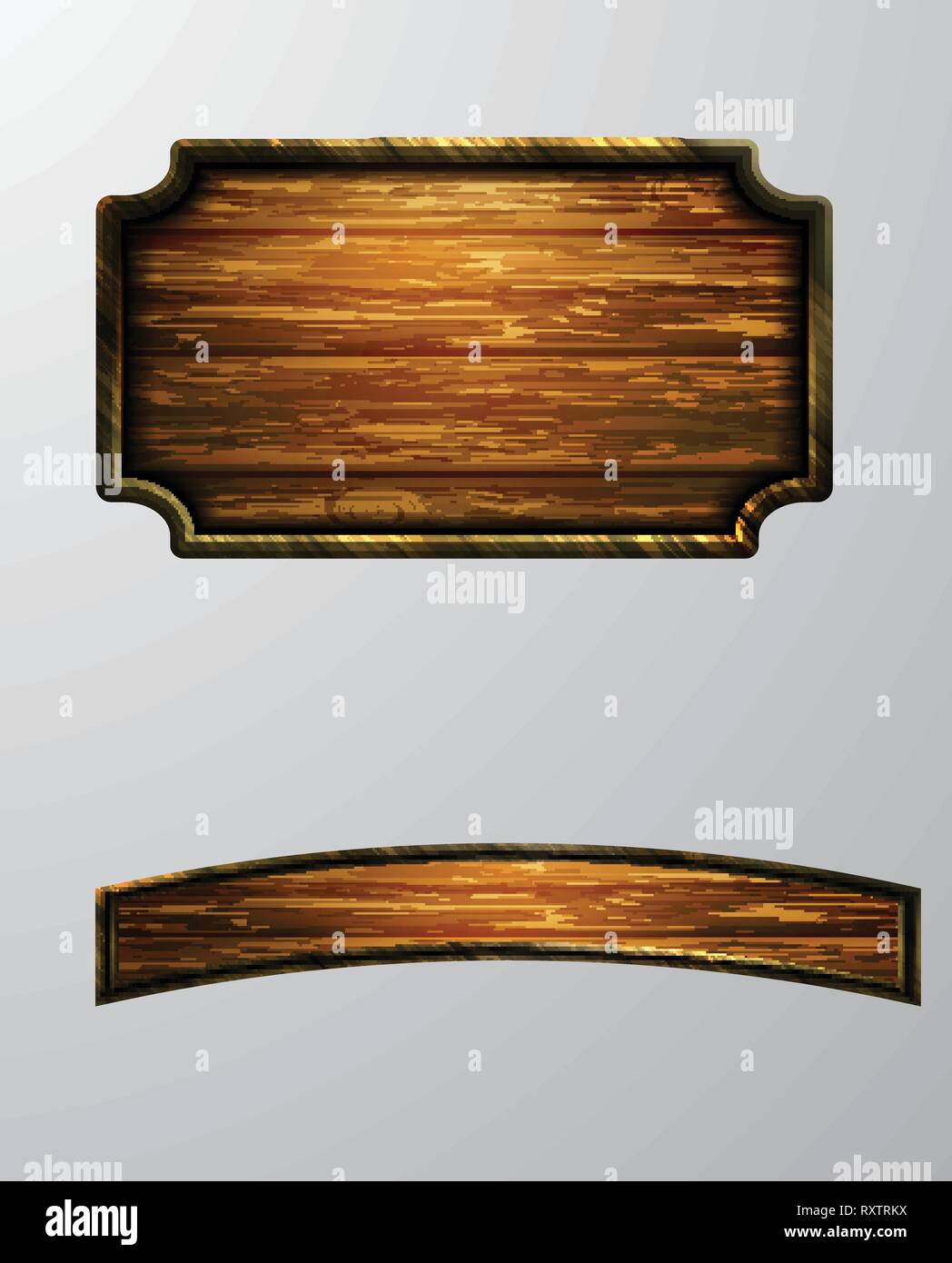 Vector realistic illustration of wooden signboard Stock Vector Image ...