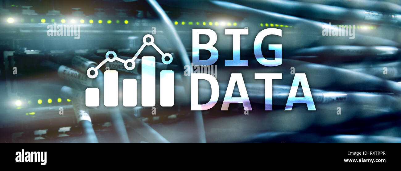 Web site header. Big data analysing server. Internet and technology. Stock Photo