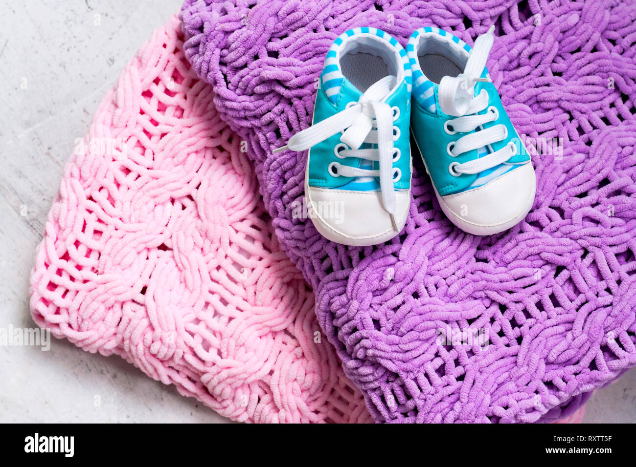 pink and blue booties