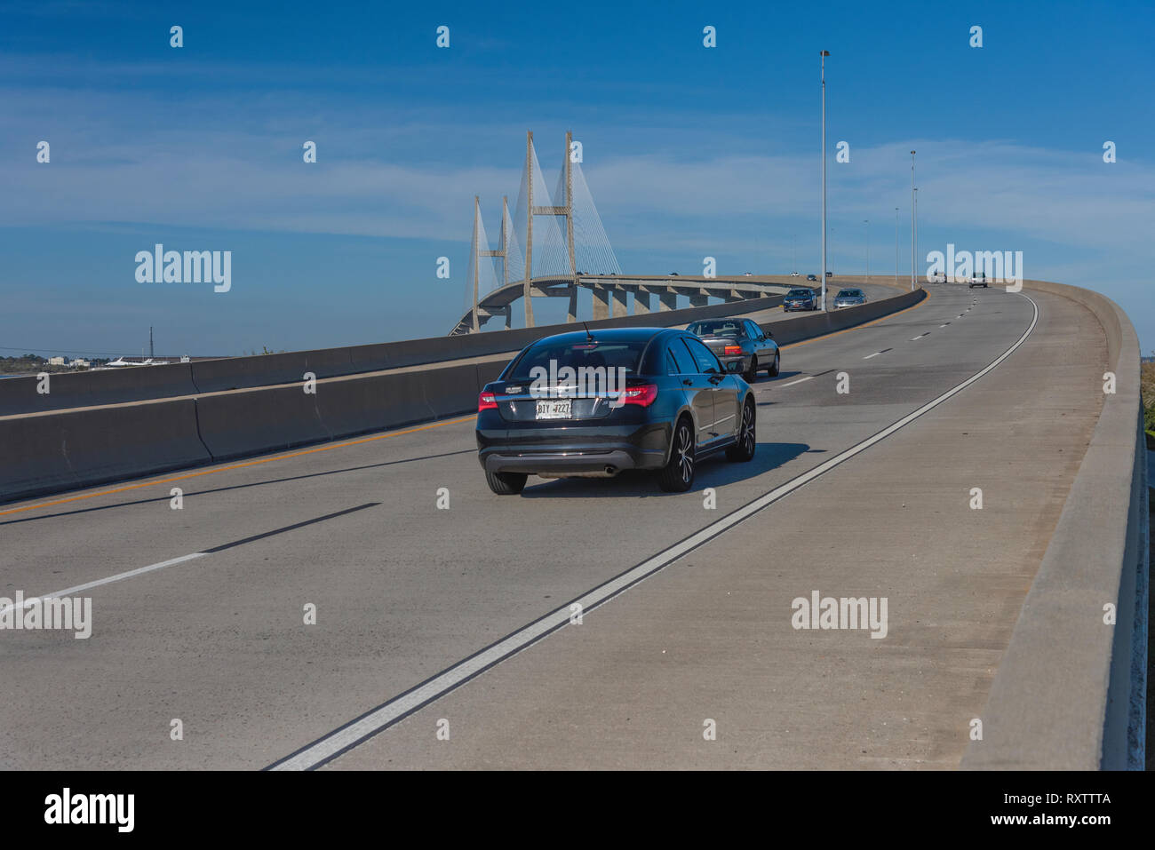 The Sidney Lanier Bridge in Brunswick, Georgia USA Stock Photo - Alamy