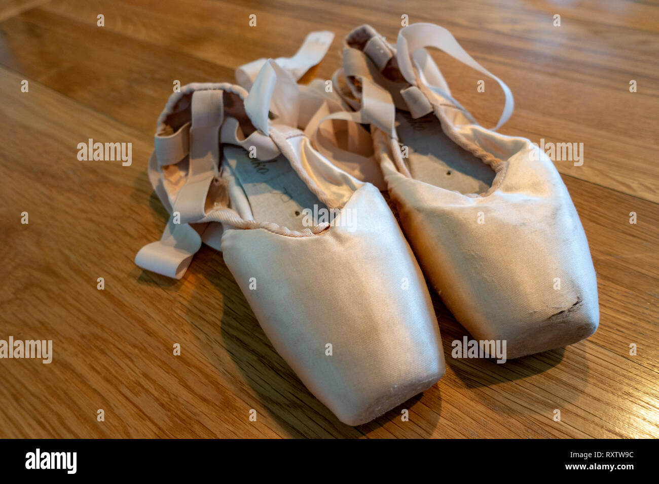 Pair Ballet Shoes On Wooden High Resolution Stock Photography and ...