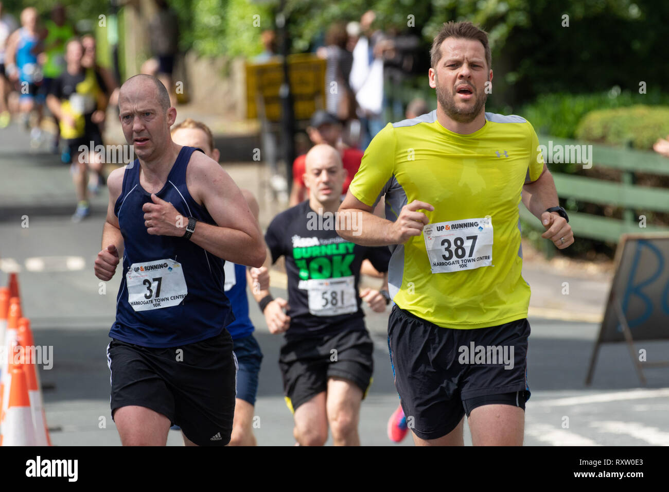 Athletes taking part in a 10 Kilometre Road Race in Harrogate, North