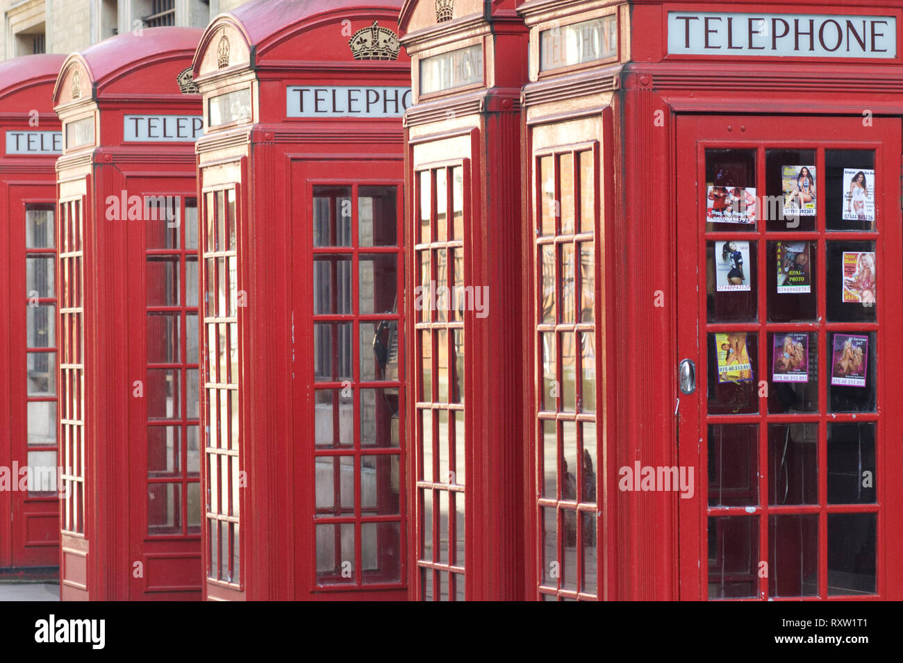 Public Telepgone boxes in London Stock Photo