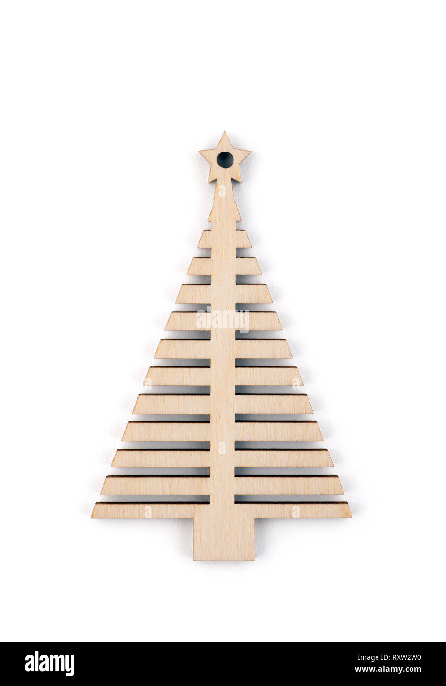 Wooden Christmas tree shape with clipping path Stock Photo - Alamy