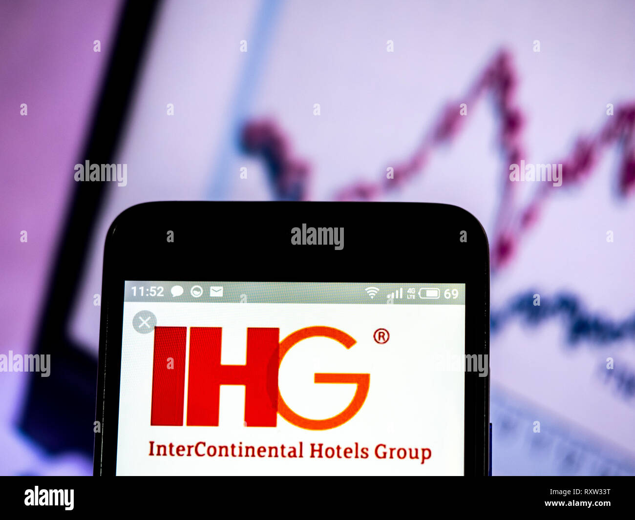 Intercontinental Hotels Group Logo Seen Displayed On Smart Phone