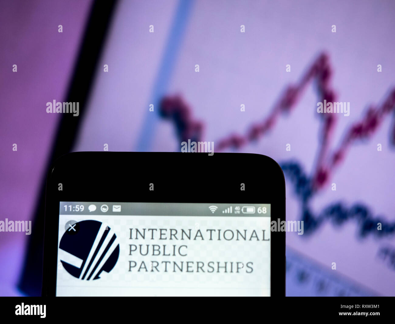 International Public Partnerships company logo seen displayed on smart