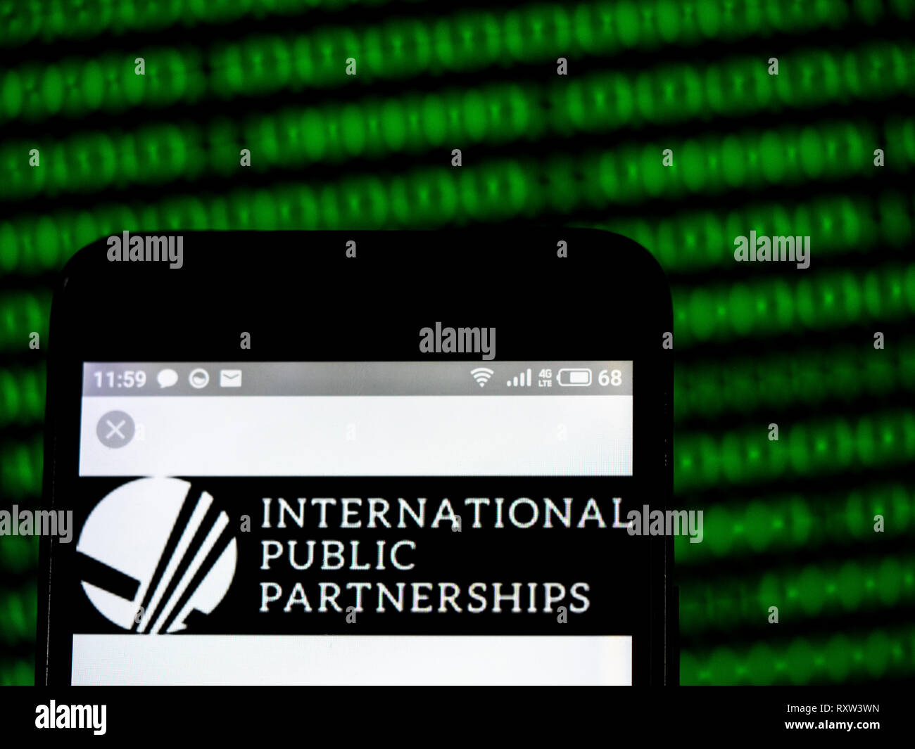 International Public Partnerships company logo seen displayed on smart