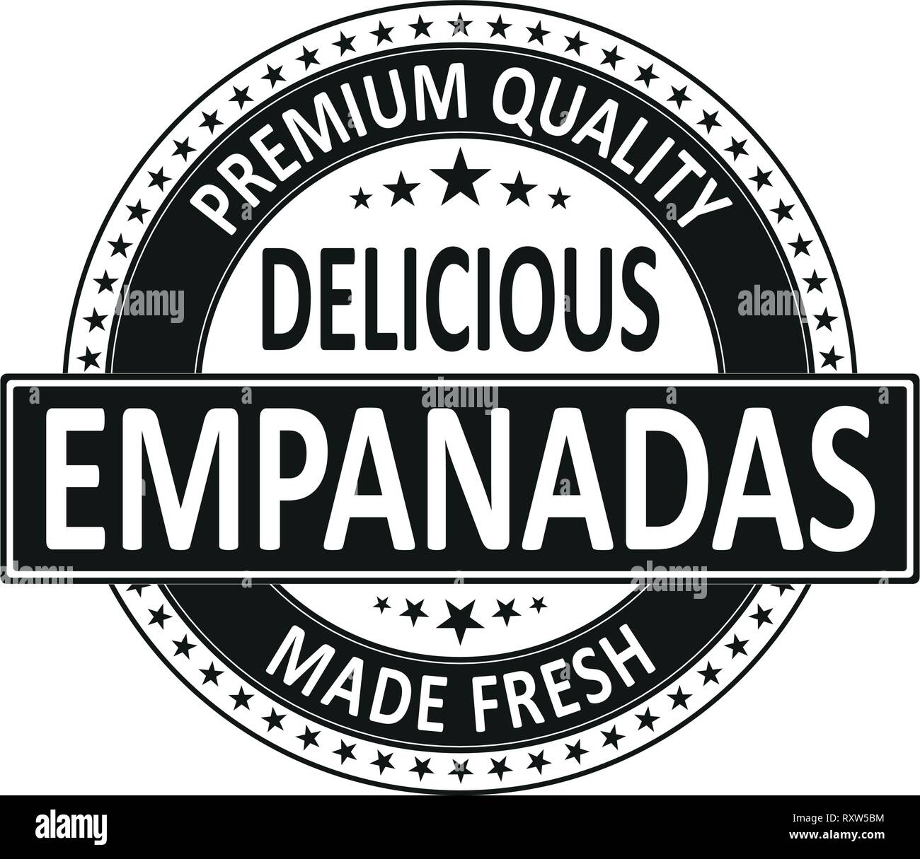 black premium quality delicious empanadas made fresh isolated square