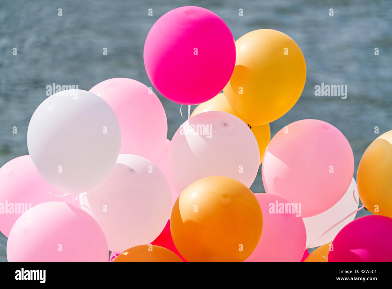 Balloons On The Beach Stock Photo