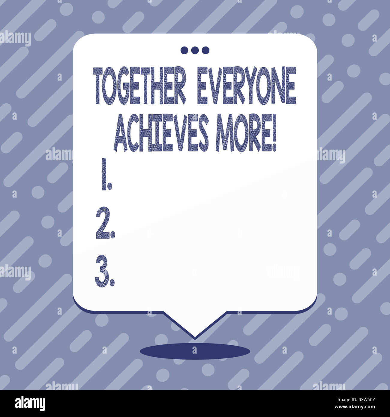 Text sign showing Together Everyone Achieves More. Business photo ...