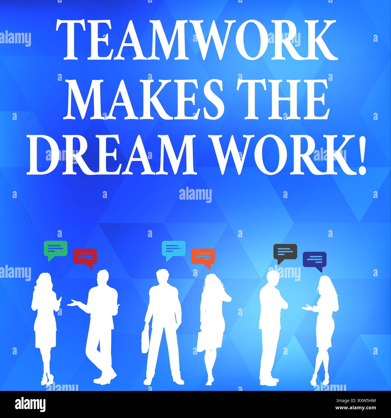 Conceptual hand writing showing Teamwork Makes The Dream Work. Concept