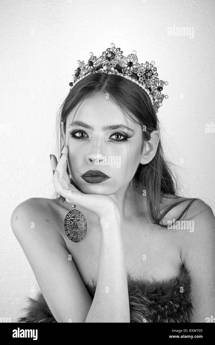 Makeup for woman with soft skin, elegance. Cosmetics for makeup and