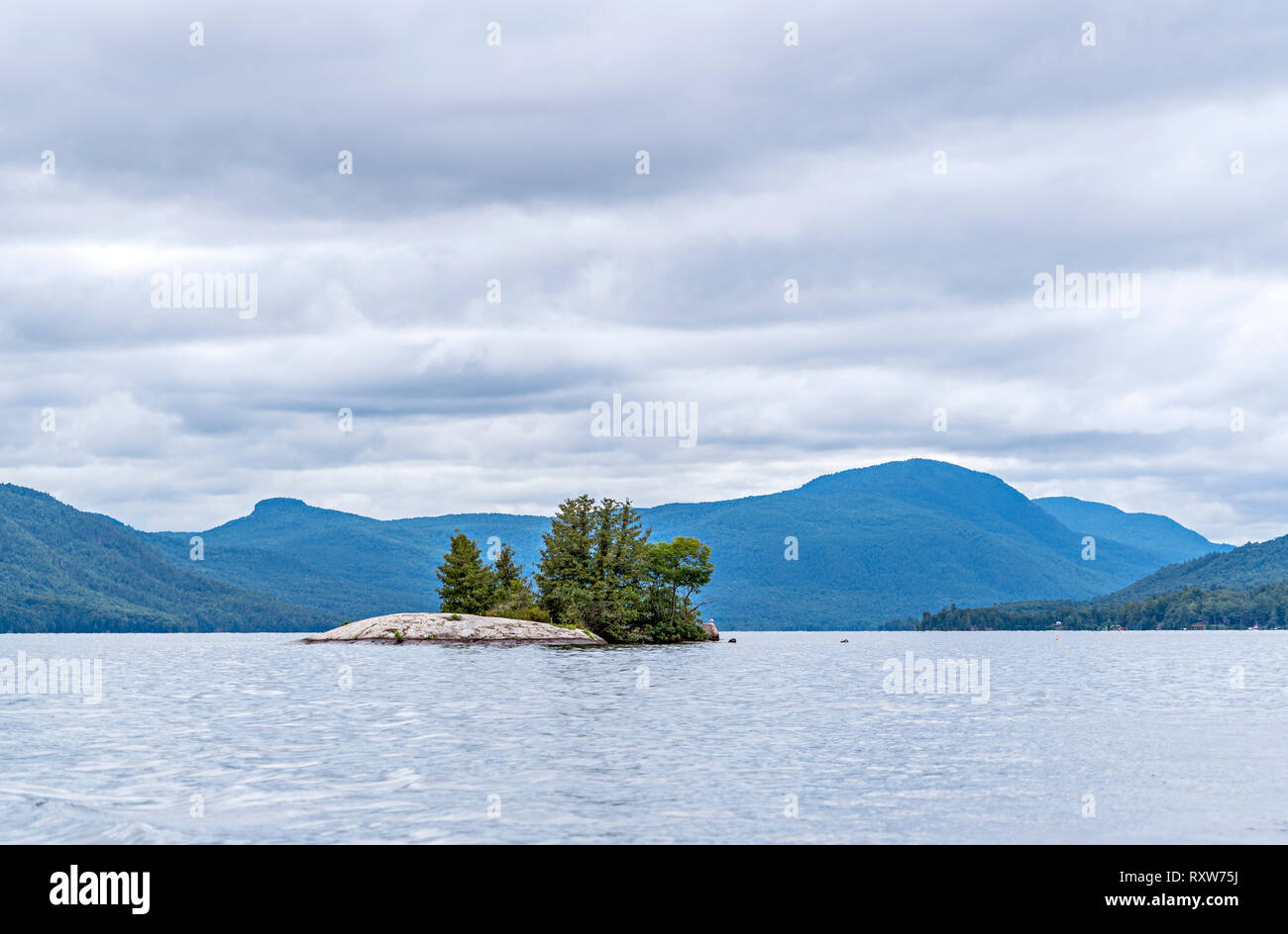 Island In The Lake Stock Photo