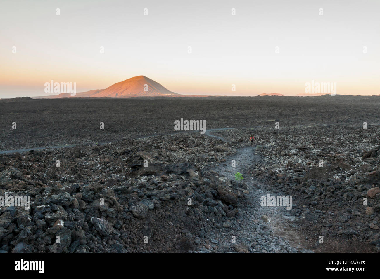 Footpaths at the timanfaya park. Timanfaya, Lanzarote. Spain Stock Photo