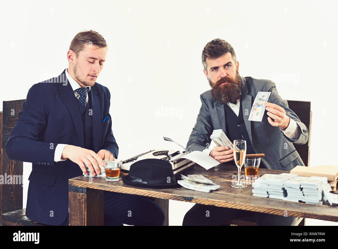 Confident And Successful Business Partners Writing - 