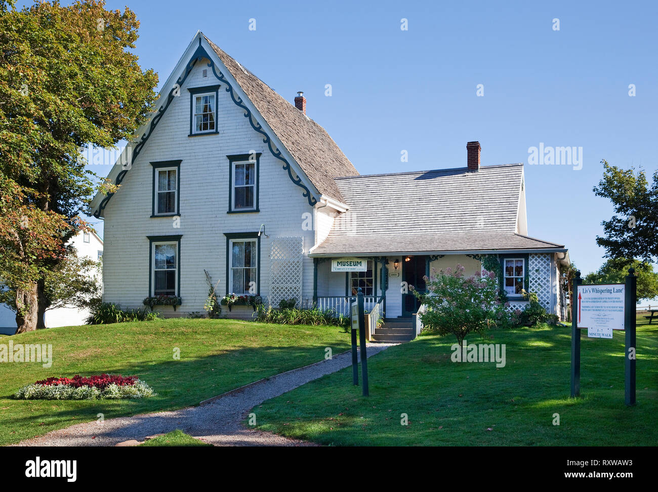 Anne of Green Gables Museum is where the book's author, Lucy Maud Montgomery, spent a part of childhood and which served as the inspiration for many of her stories, Park Corner, Prince Edward Island, Canada Stock Photo