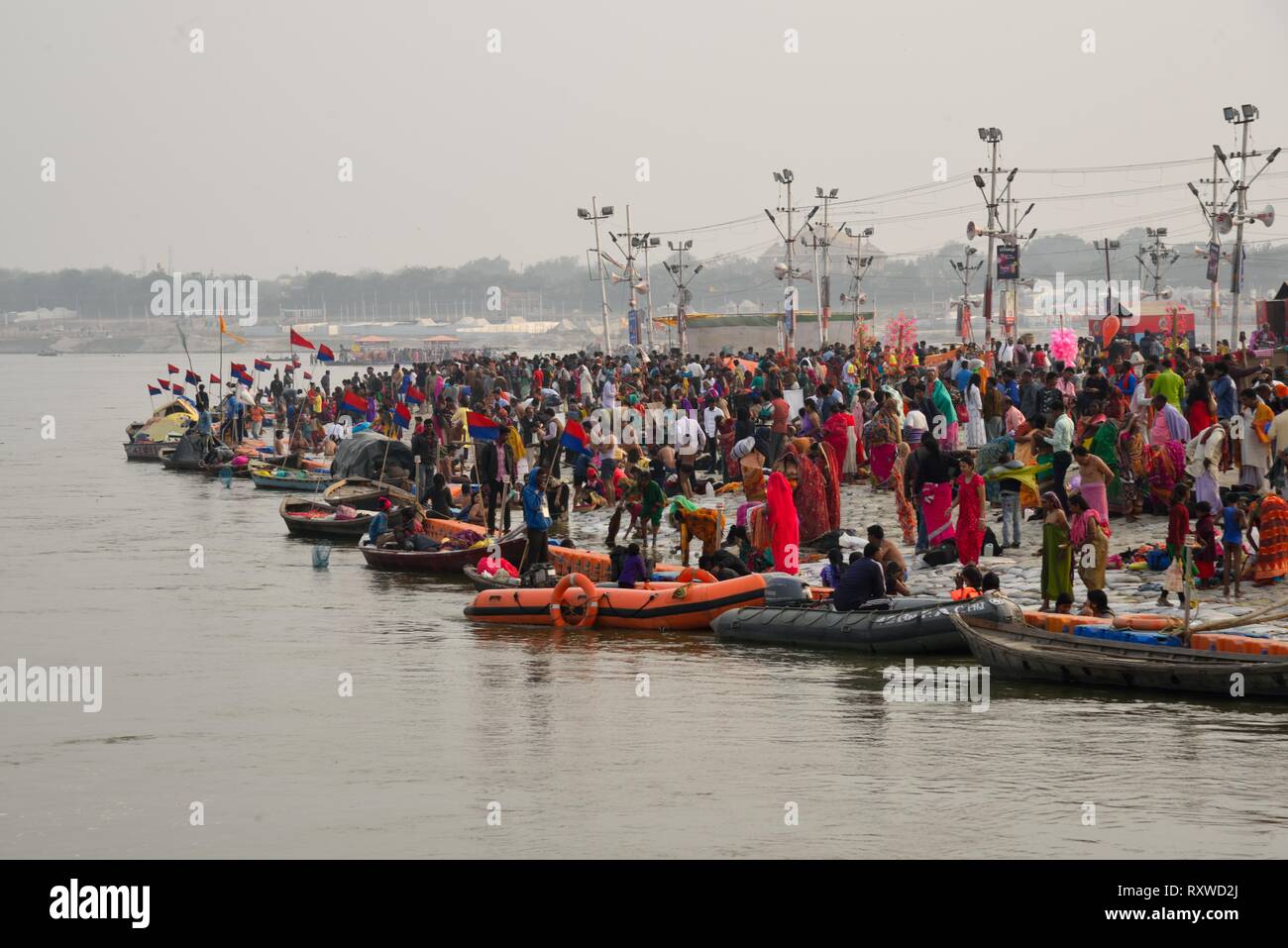 Kumbh mela bath hi-res stock photography and images - Alamy